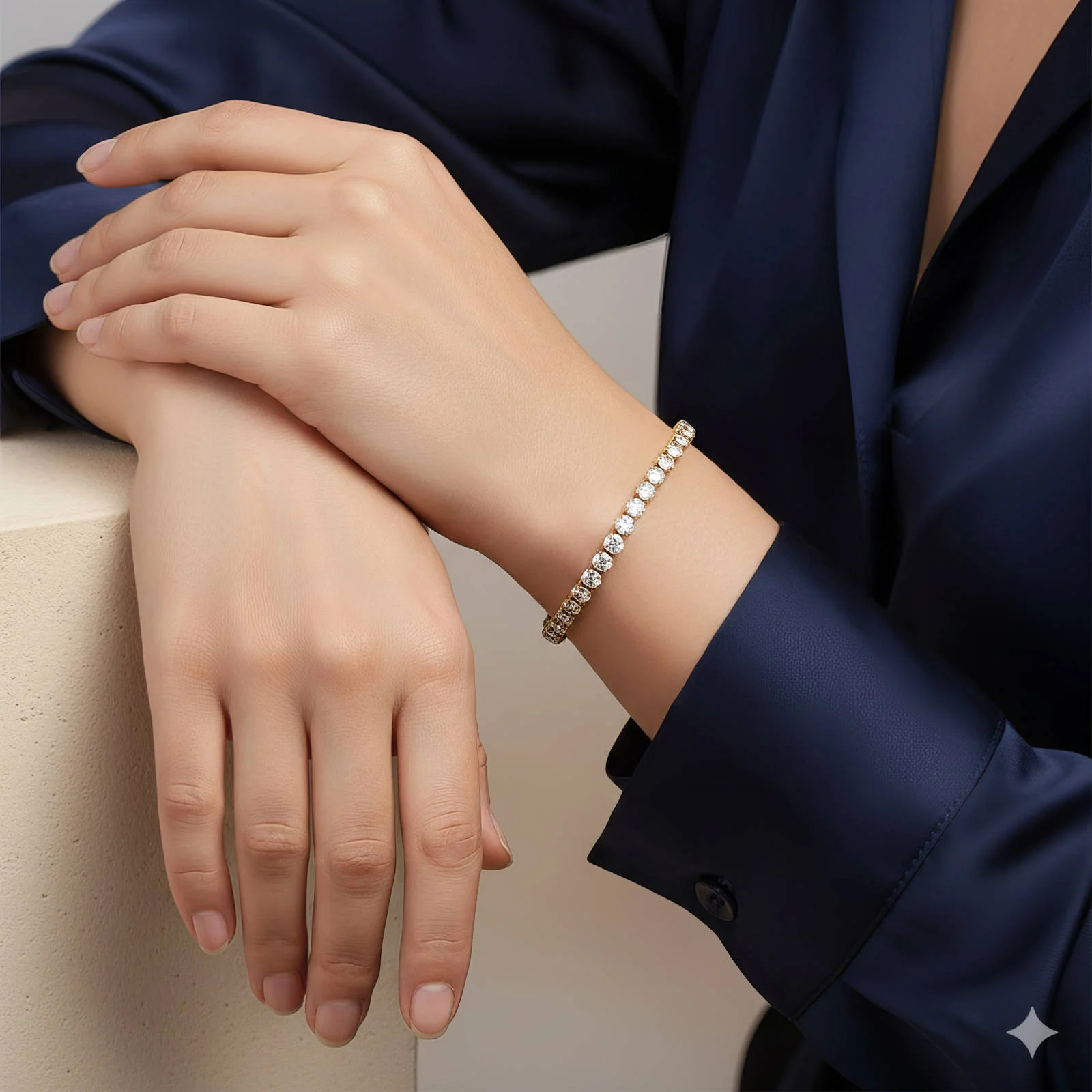 Bracelet Rivière Tennis Éclat porté