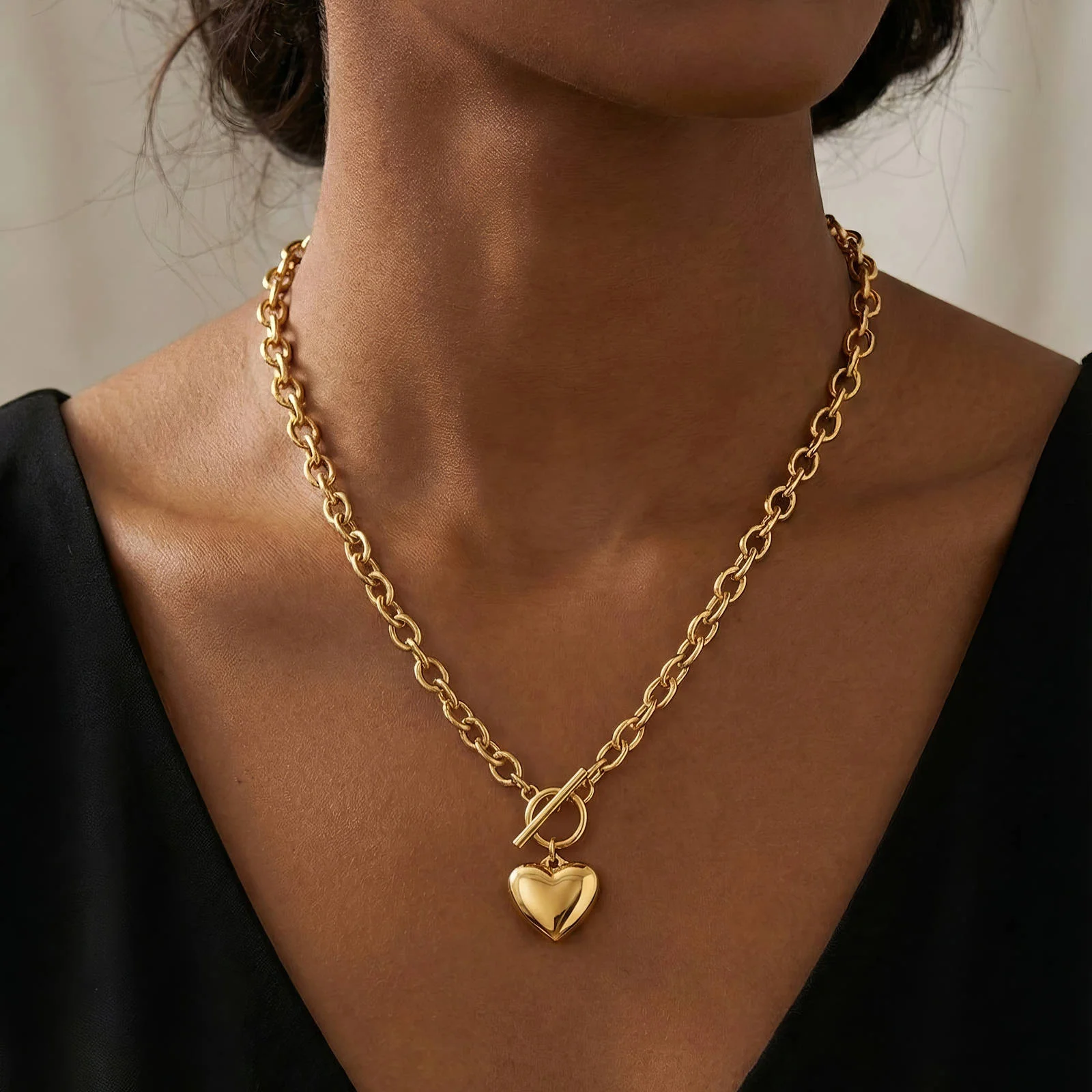 Collier Cœur Doré Précieux