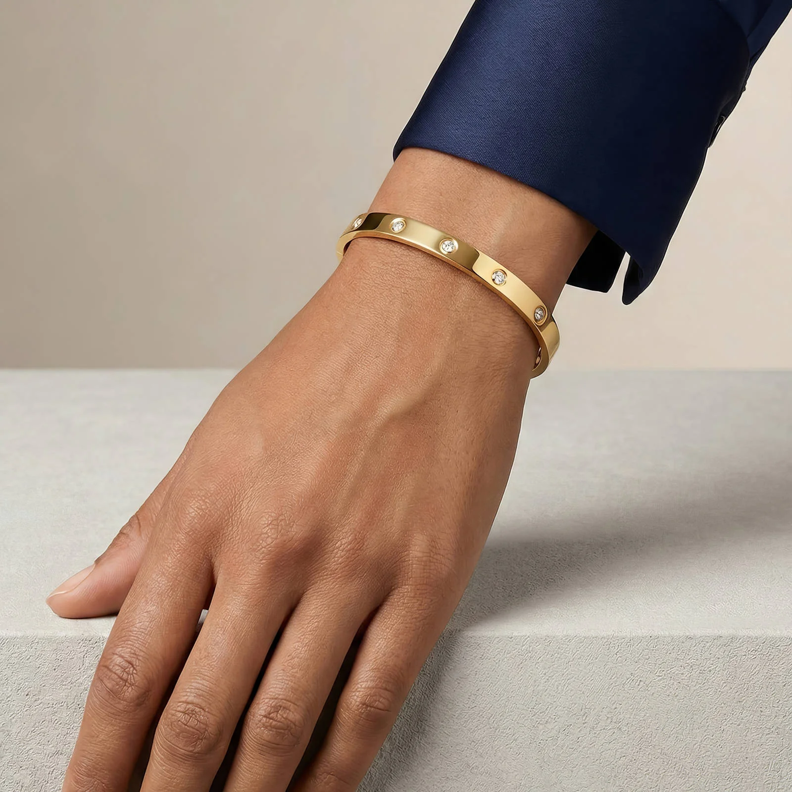 Bracelet Ruban Miroir Doré