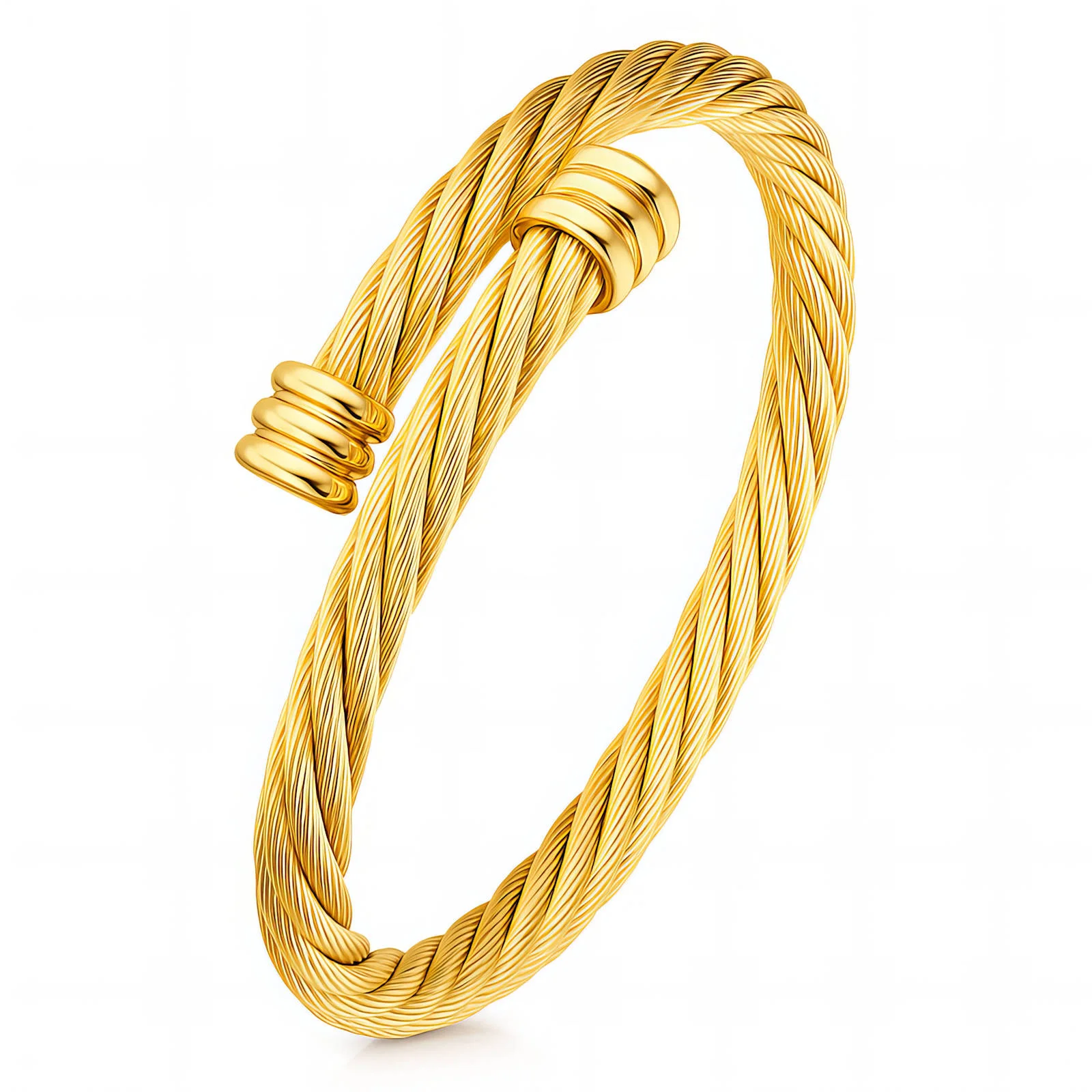 Bracelet Maillons Sculptés Doré porté
