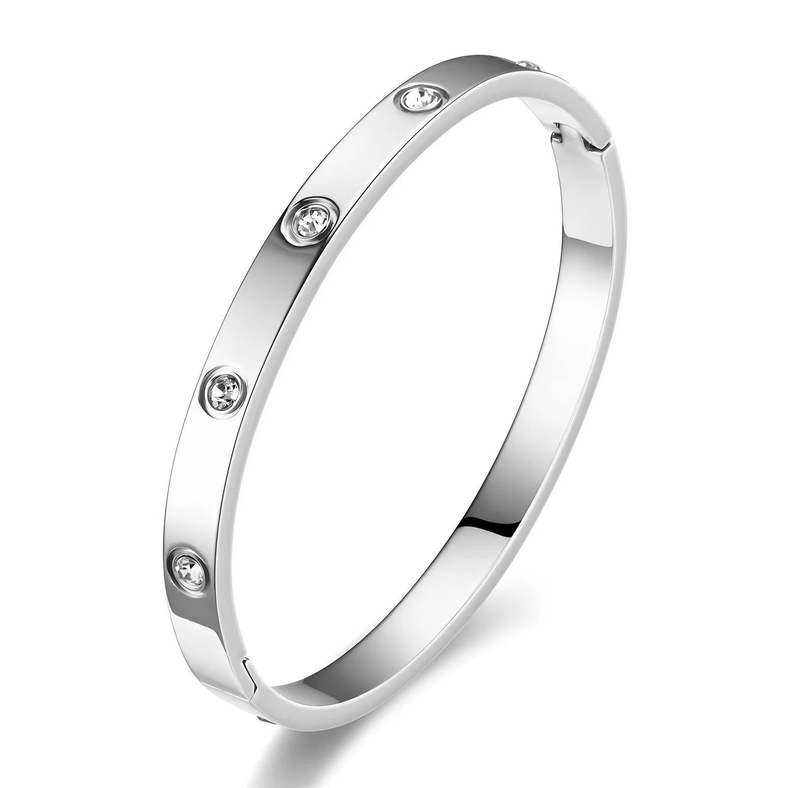 Bracelet Mailles Acier Argenté porté