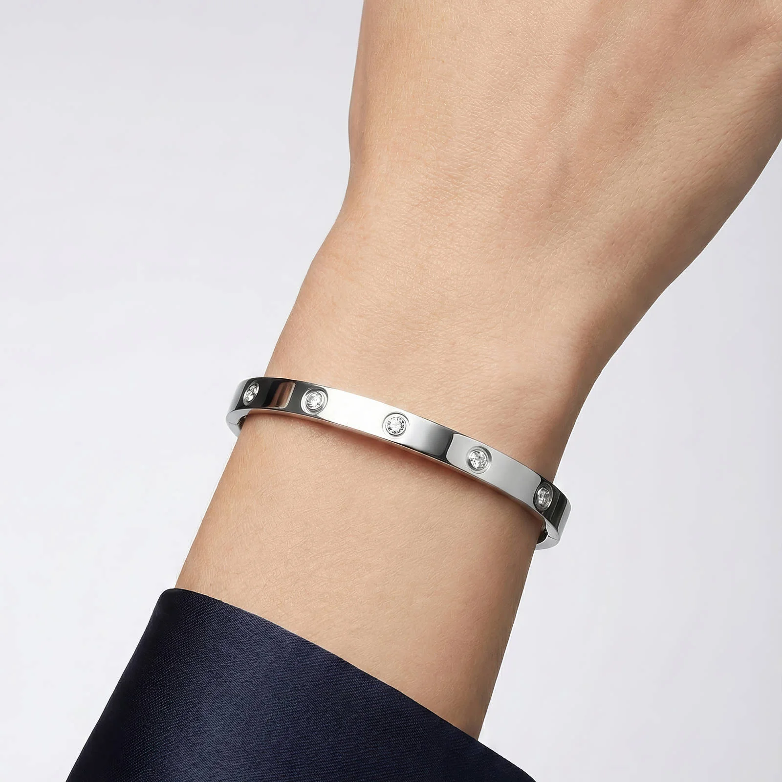 Bracelet Mailles Acier Argenté