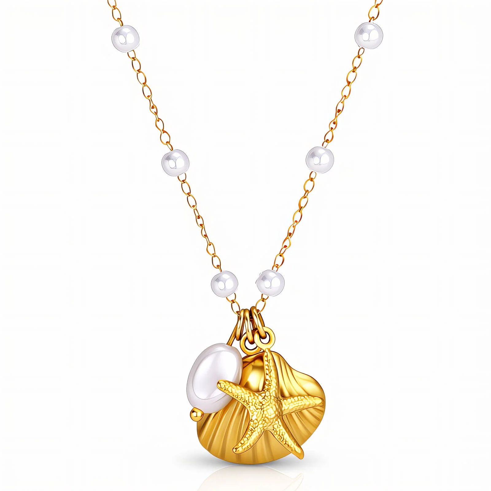 Collier Étoile de Mer et Coquillage